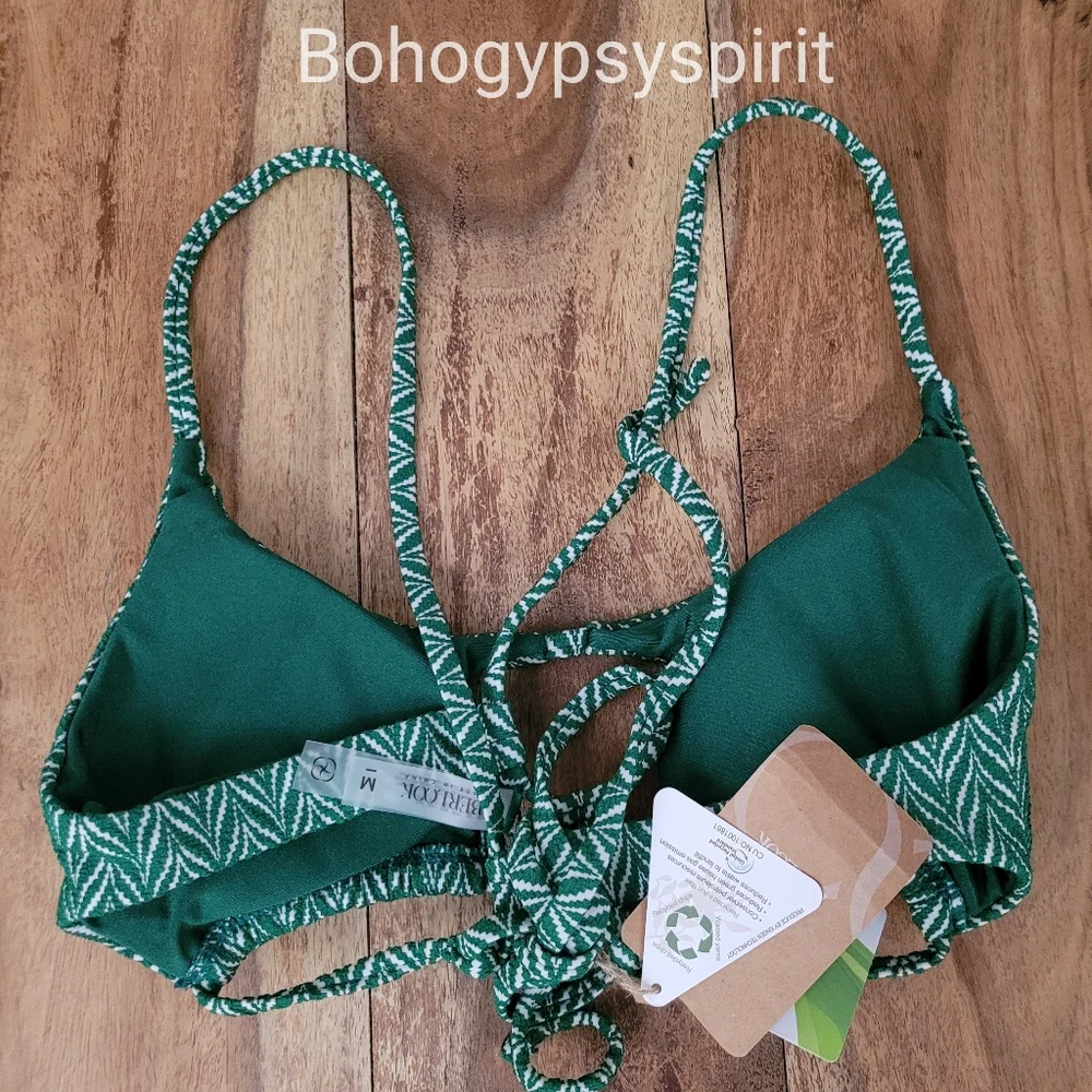 $87 Berlook Green Geometric Cut Out Bikini Set
